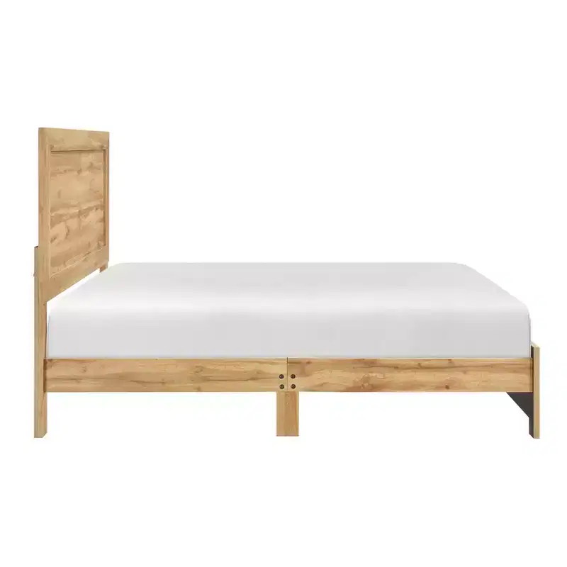 GDFStudio Carson Rustic Contemporary Wood Bed Frame with Headboard