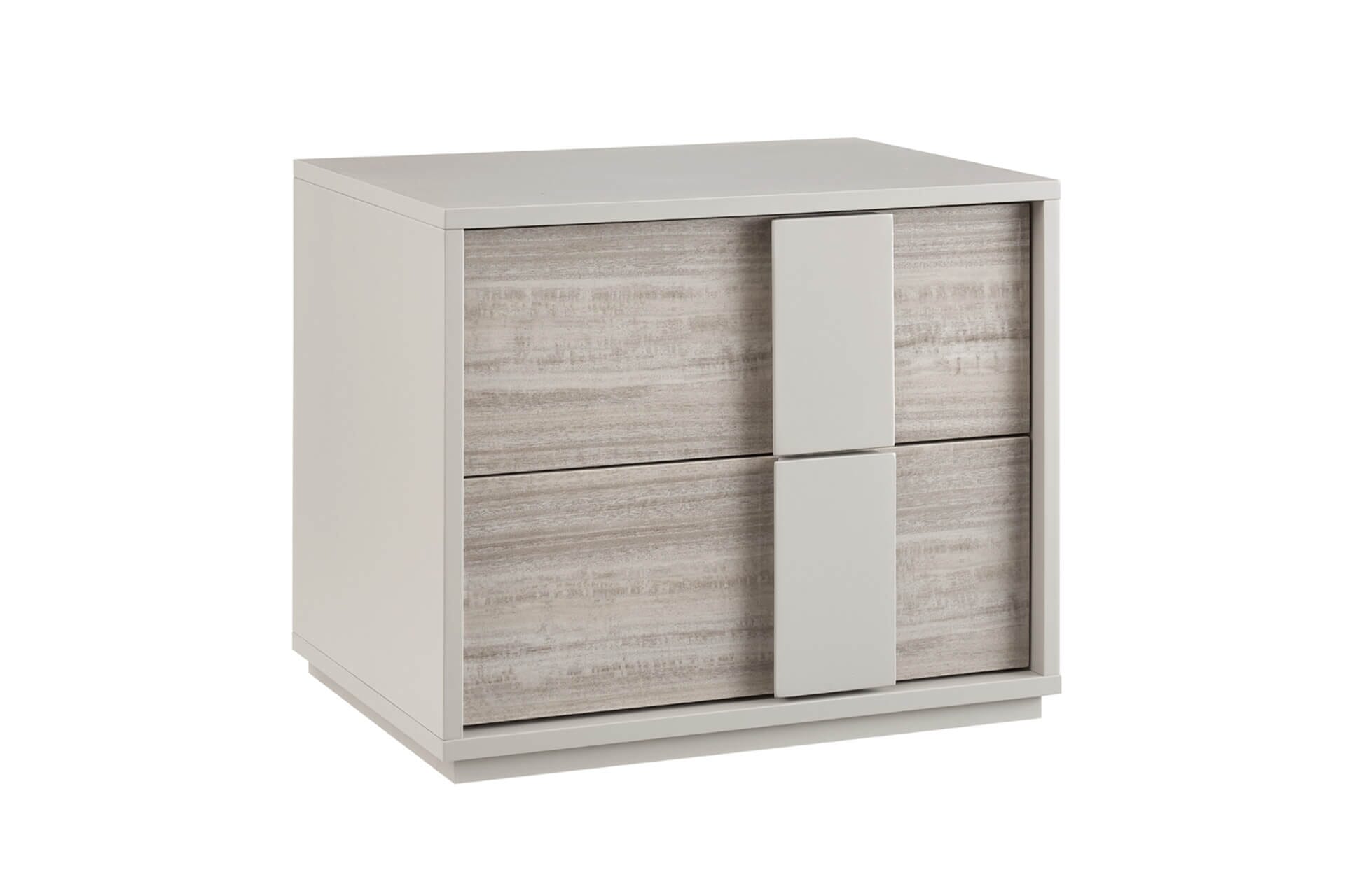 Greige 2 Drawer Bedside Table