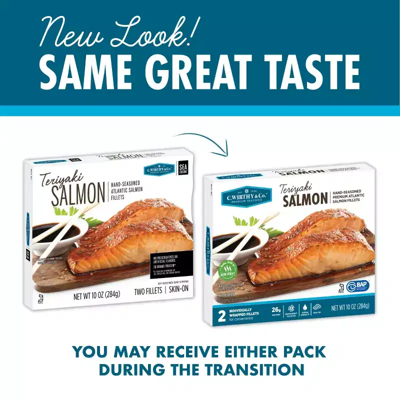 C. Wirthy & Co. Teriyaki Hand-Seasoned Atlantic Salmon Fillets - Frozen - 10oz