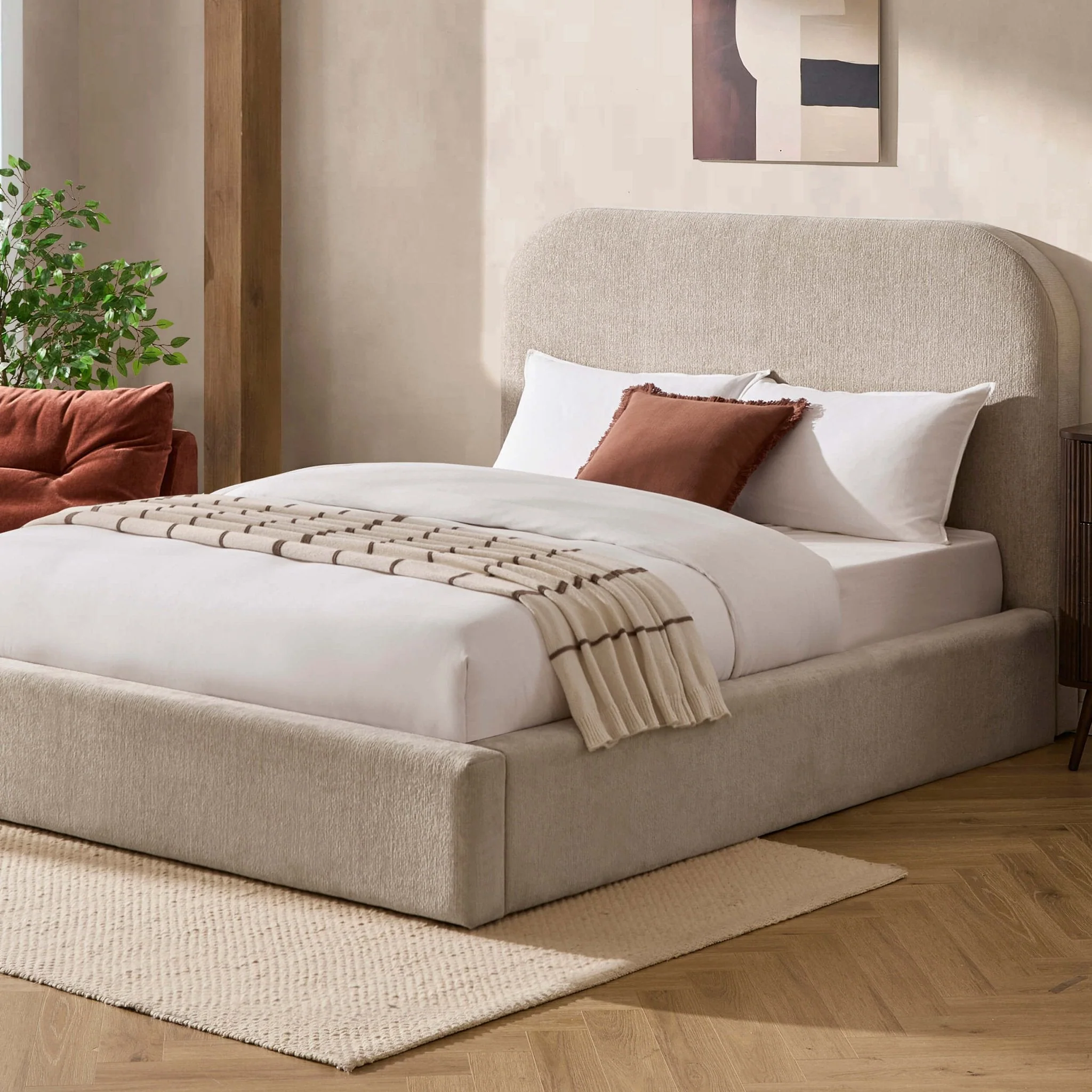 Storage Bed - Textured Oatmeal