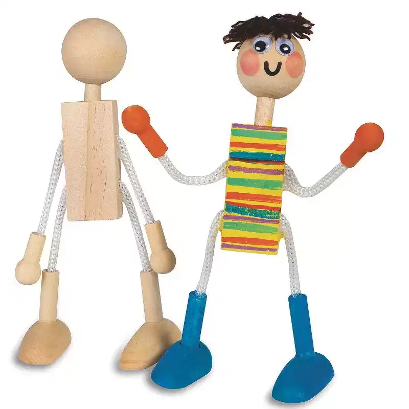 Unfinished Posable Wood Dolls (Pack of 6)