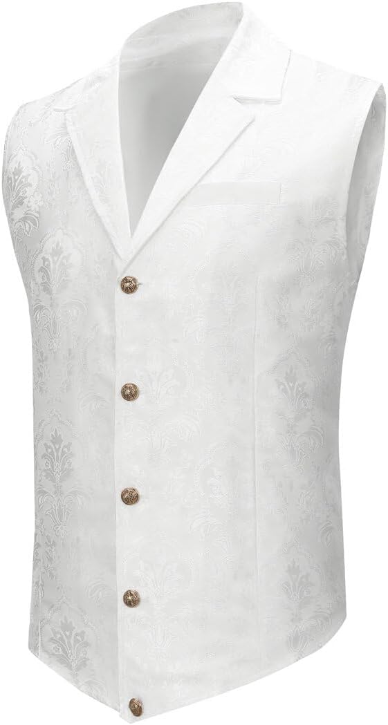 Men's Gothic Steampunk Suit Vest �C Western Waistcoat with Paisley Print