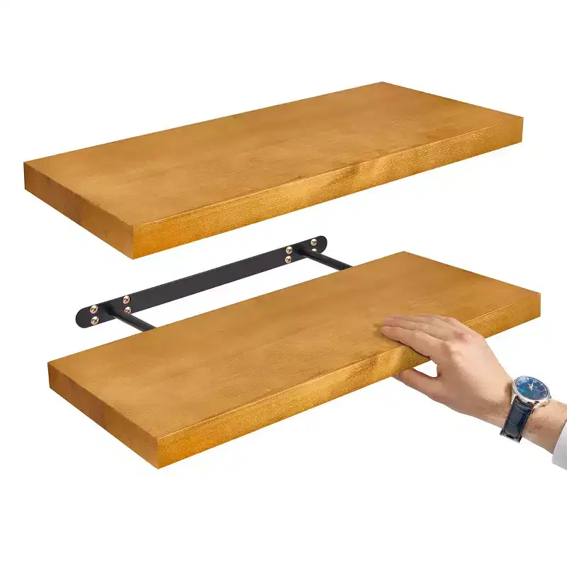 Sorbus 2 Pack 24 Solid Wood Floating Shelves - for Bathroom Decor, Books, Bedroom & Living Room