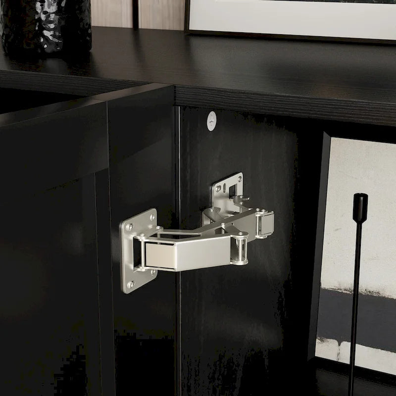 Sleek Black Buffet Cabinet Home Decor Console Table Side Table Wood