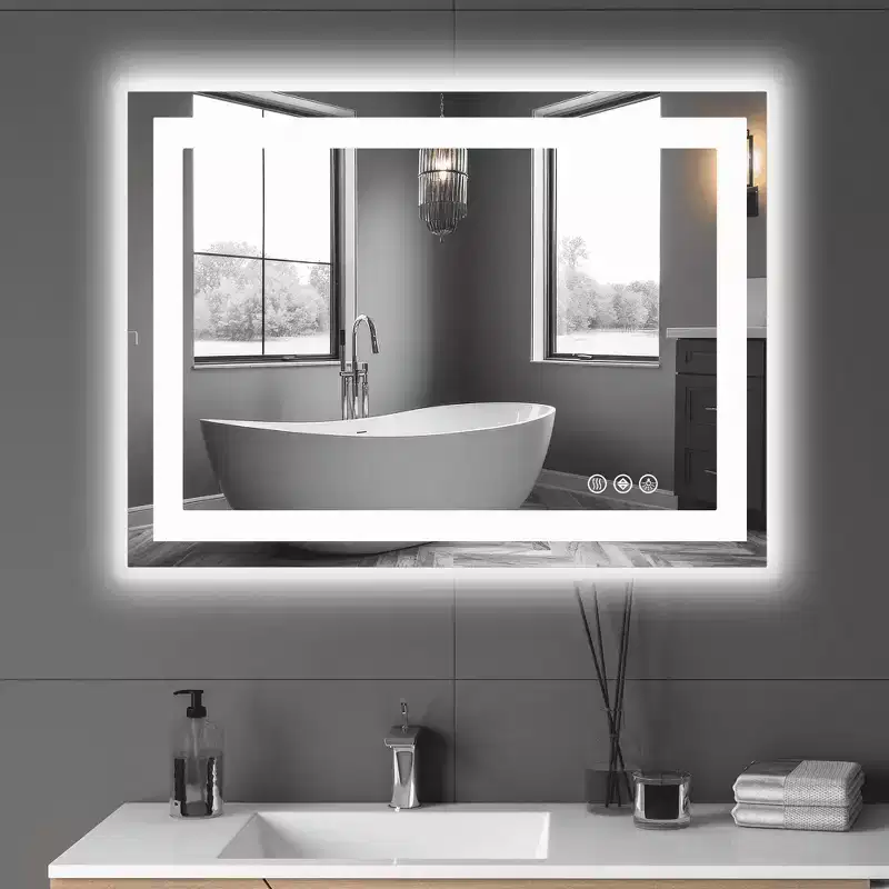Bathroom Mirror Dual Light Source Three Lighting Modes
