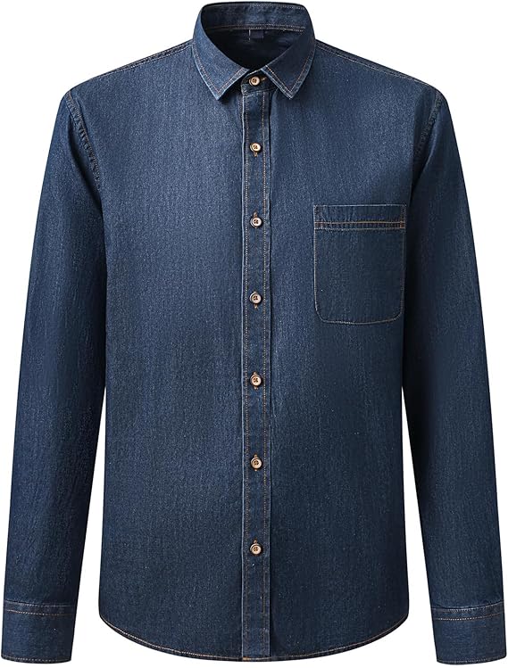Men's Long Sleeve Denim Shirt �C Slim Fit Cotton Casual Button-Down