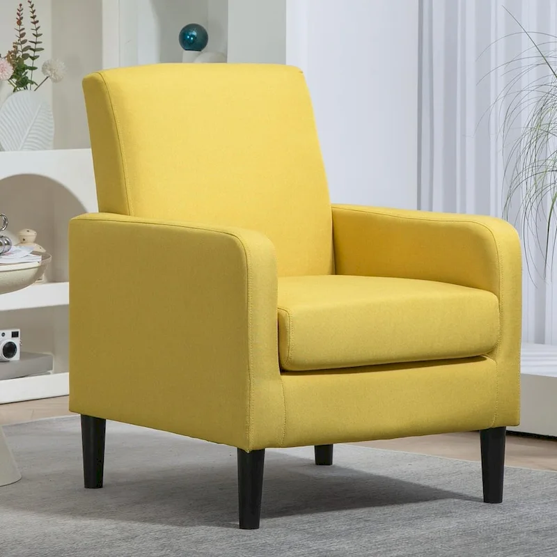 Accent Armchair with Solid Wood Frame and Padded Seat