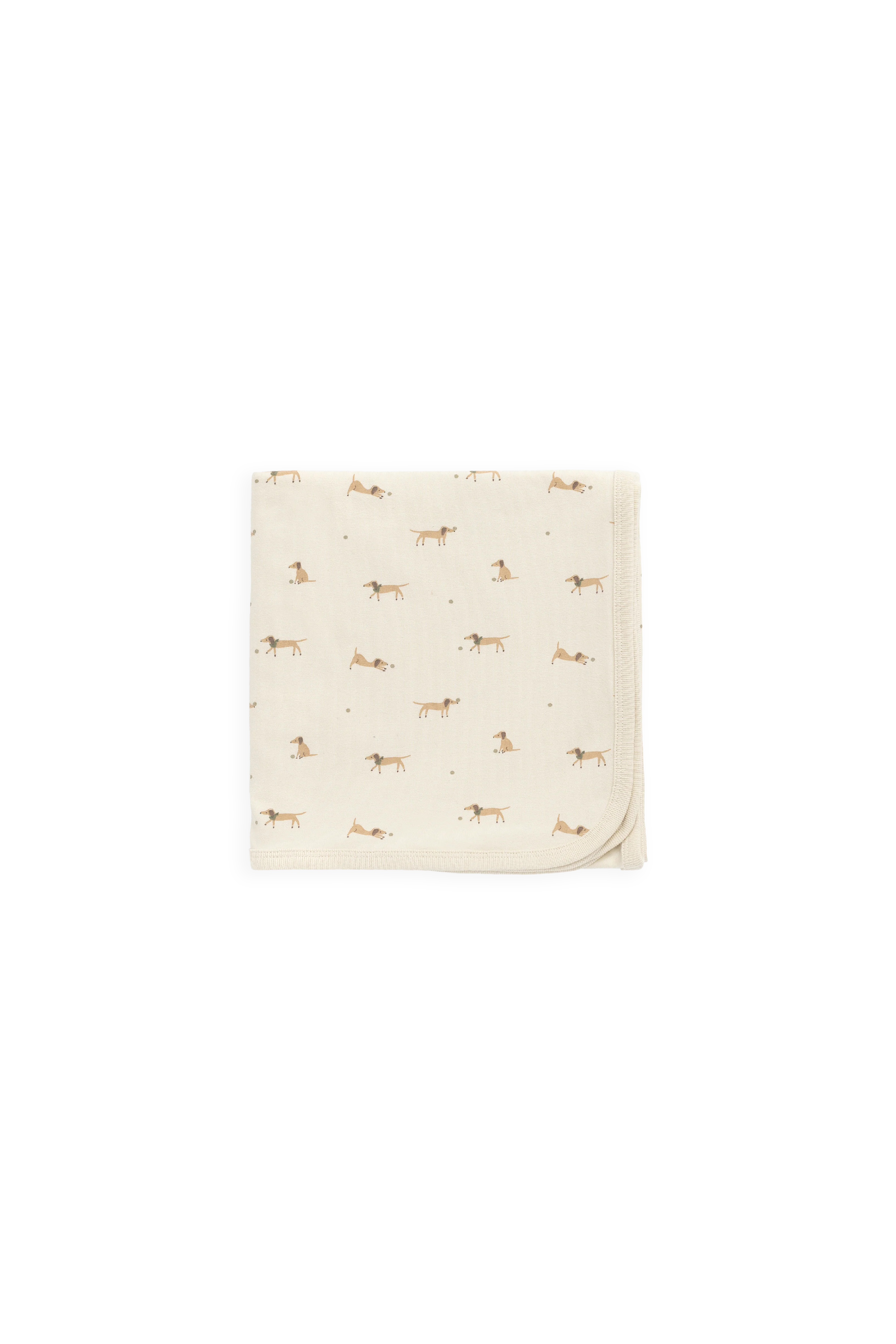 Sweet Cream Play Ball Cassava Print 100% Organic Cotton Baby Blanket for Nap Time & Stroller 39x39