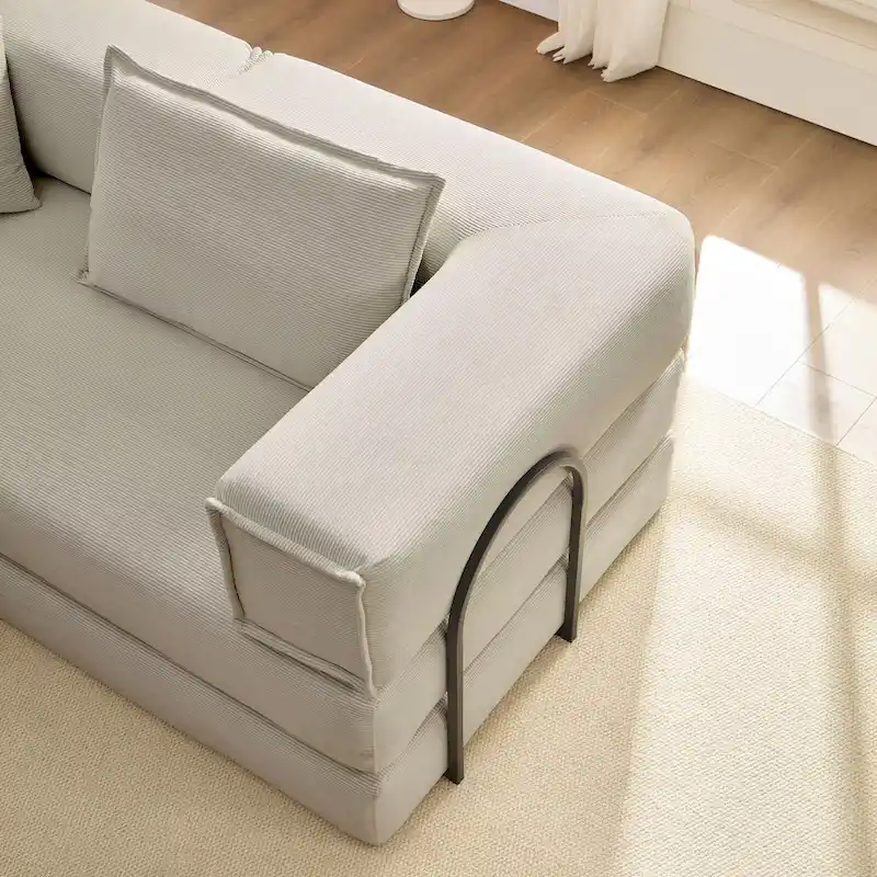 118.2 Oversized Upholstered Sectional Sofa, DIY Corduroy Sofa