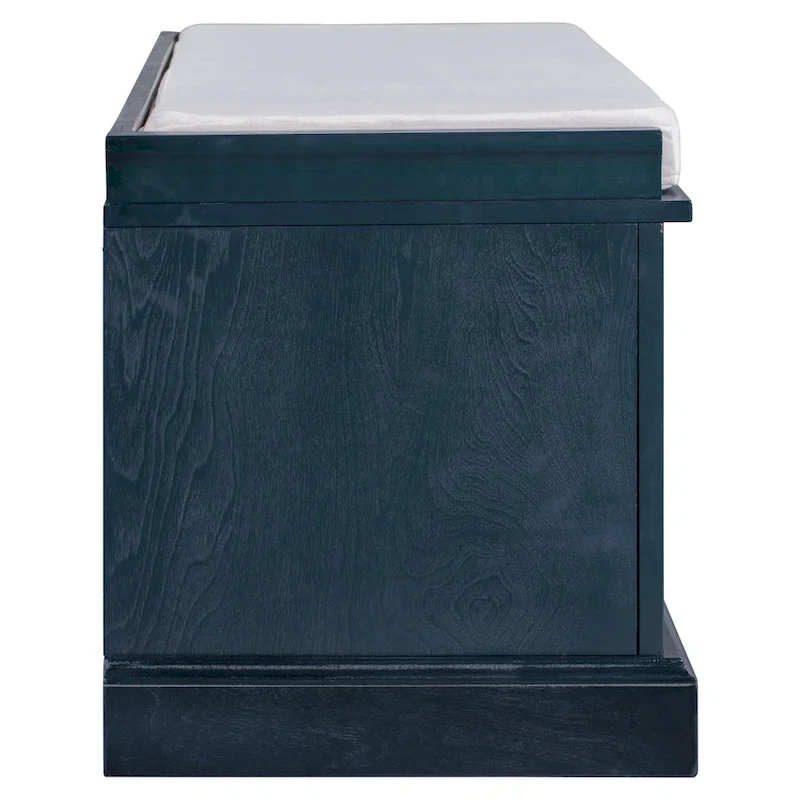 Storage Shoes Bench with 2 Drawers, 2 Cabinets and Removable Cushion