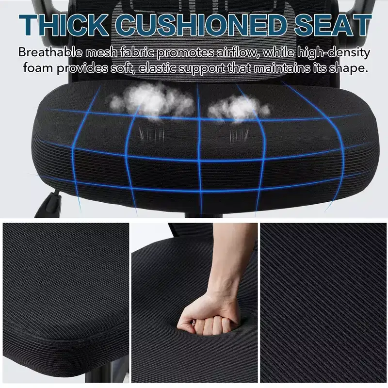 Ergonomic Mesh Office Chair with Headrest, Lumbar Support & Flip-Up Arms