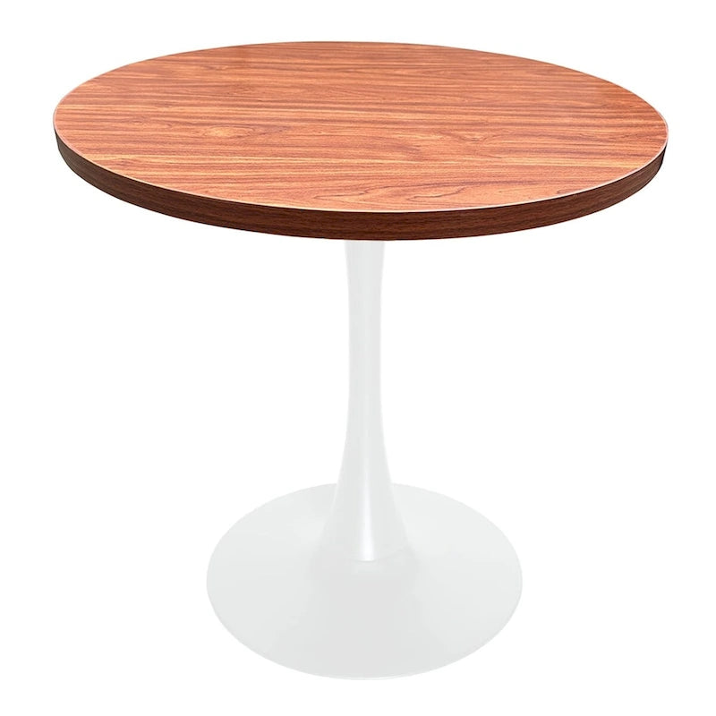 36 in. Round Dining Table for 4 with MDF Top and White Iron Base