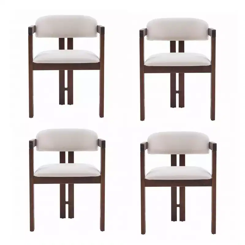Christopher Knight Home Pascale Mid-Century Modern Rubberwood Upholstered Dining Chairs (Set of 4)