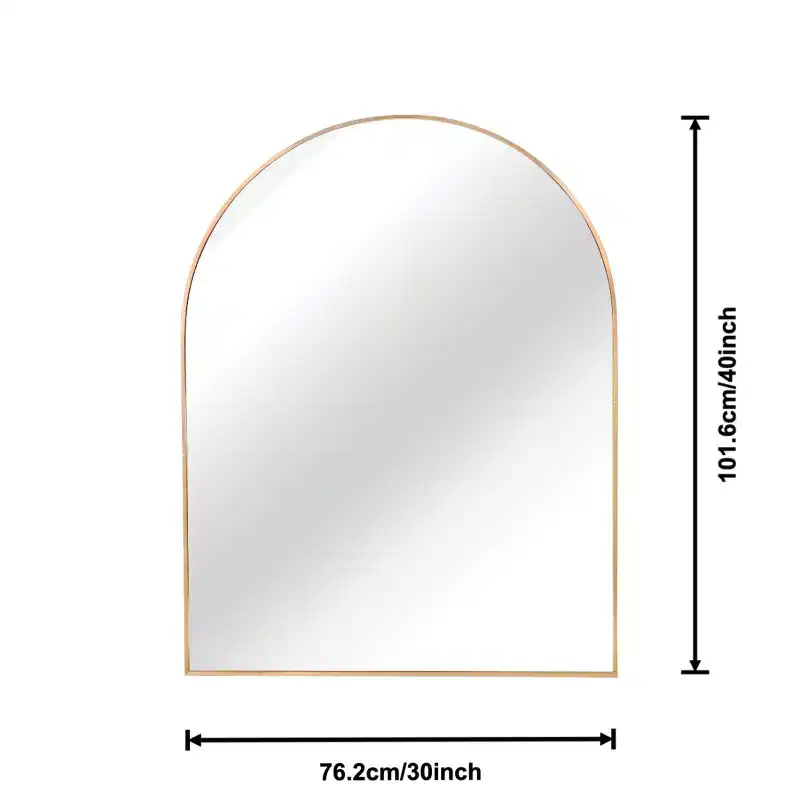 30 x 40 Arched Decor Wall Mirror, Large Modern Aluminum Alloy Frame Vanity Mirror for Entryway & Bathroom
