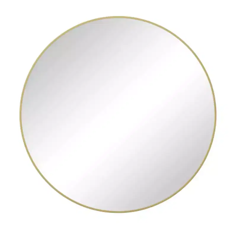 Decorative 48 Round Wall Mirror with Black Metal Frame