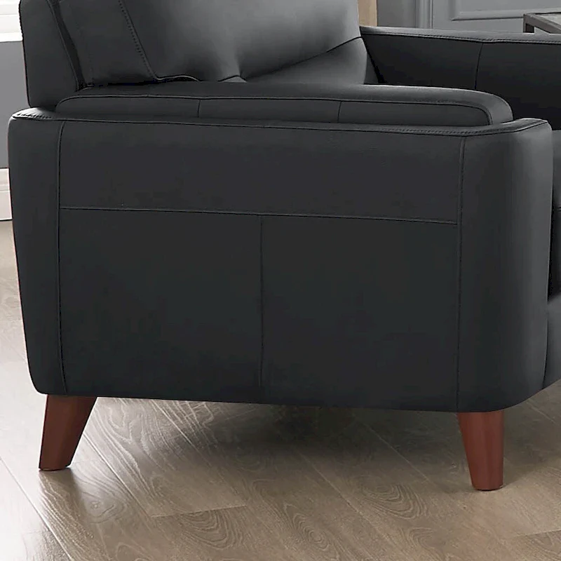 Hydeline Elm Top Grain Leather Chair With Feather, Memory Foam and Springs