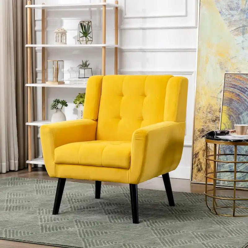 Soft Velvet Ergonomics Accent Chair for Living Room