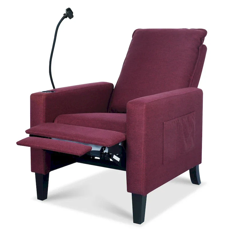 Adjustable Recliner Sofa with Cup Holder and Storage Pocket