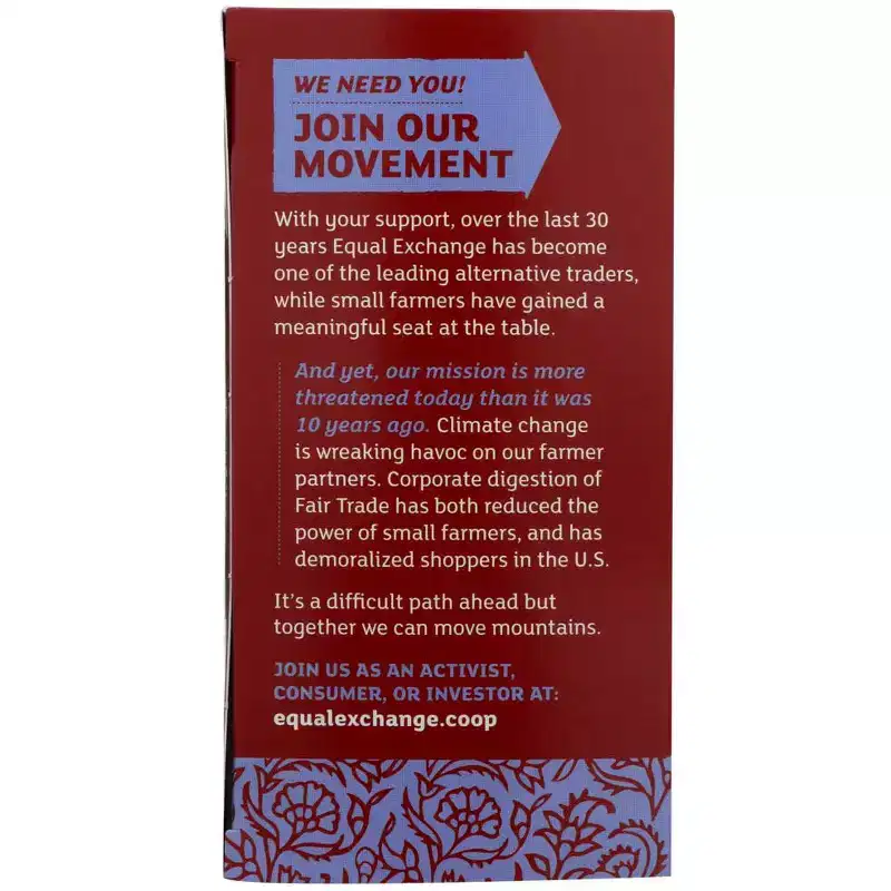 Equal Exchange Organic Black Tea - Case of 6 boxes/20 bags