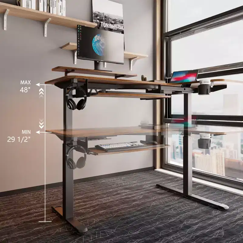 EUREKA ERGONOMIC 60x23 L Shaped Standing Desk with Accessories Set