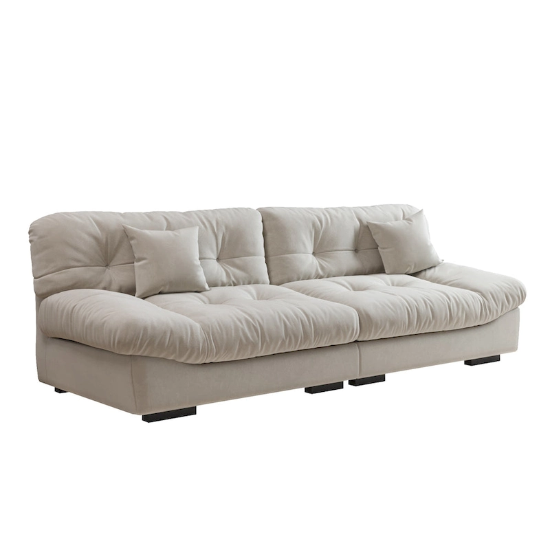 105 Suede Fabric Sectional Sofa Cloud Shape Couch for Living Room