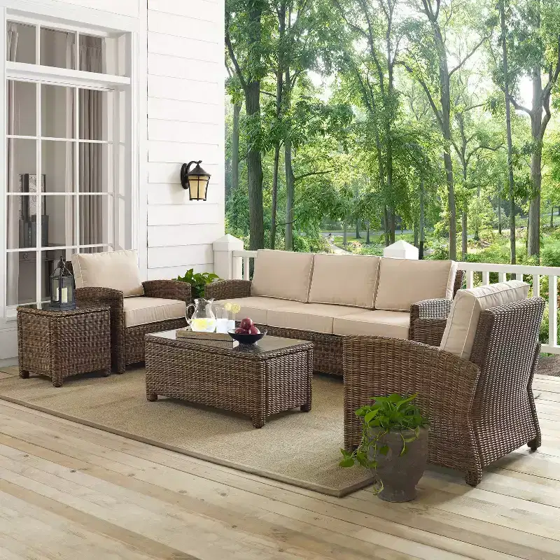 Bradenton 5pc Outdoor Wicker Sofa Set - Crosley