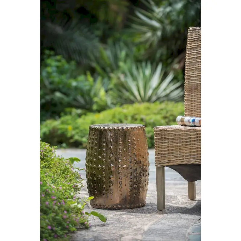 Weathered Style Ceramic Garden Stool - 18