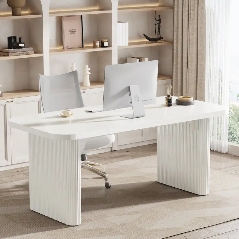 63 Computer Desk for Home Office, Simple Rectangular Writing Table for Study Room Bedroom
