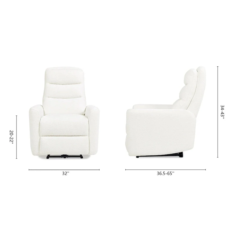 Bloomy 35.5  Boucle Upholstered High-Back Power Recliner Motion Chair