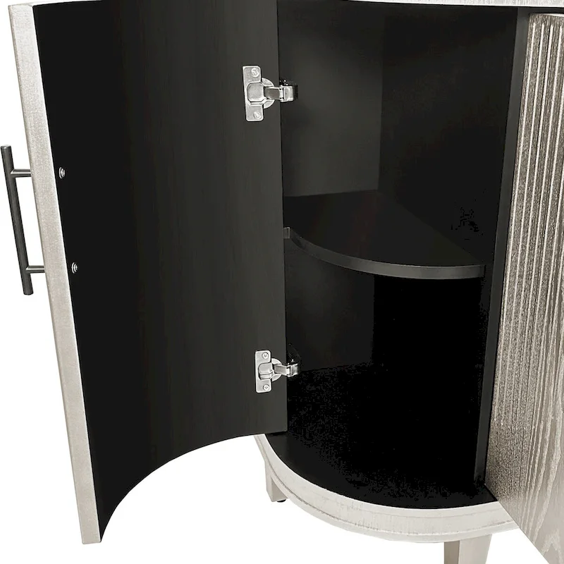 Modern Curved Sideboard Storage Cabinet with 4 Doors and Adjustable Shelves
