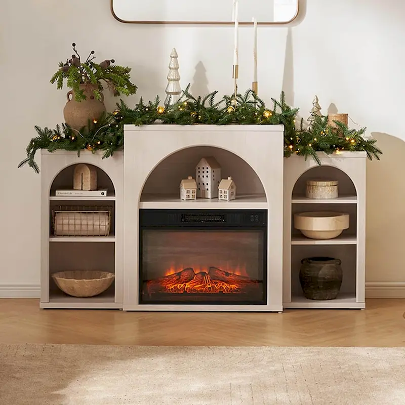 Mopio Blake Electric Fireplace Mantel TV Stand