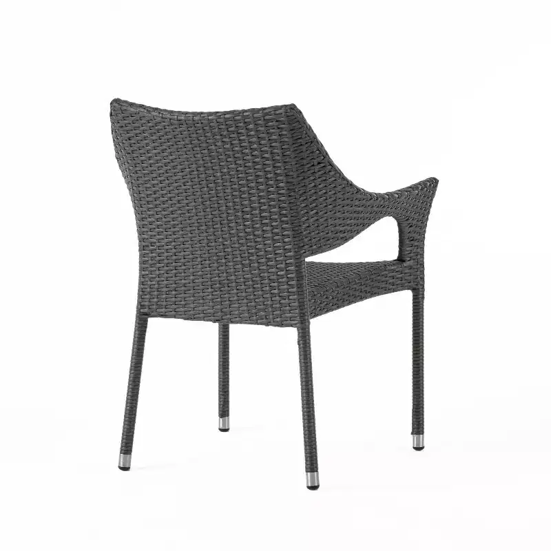 GDFStudio Orchard Outdoor Wicker 3 Piece Stacking Chair Chat Set