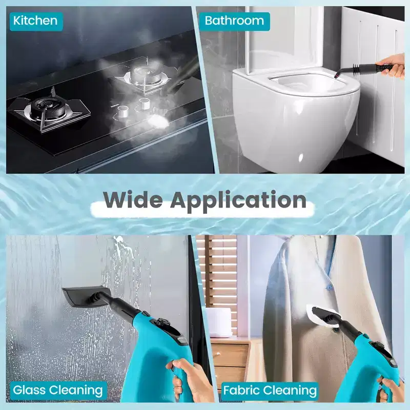 Costway 1400W Multipurpose Handheld Steam Cleaner Steam Mop with 14 Accessories Blue/Green