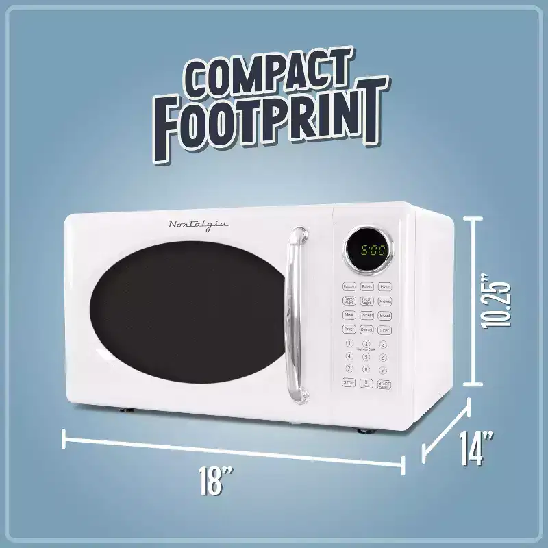 Nostalgia Retro Compact 0.7 Cu Ft & 700-Watt Countertop Microwave Oven