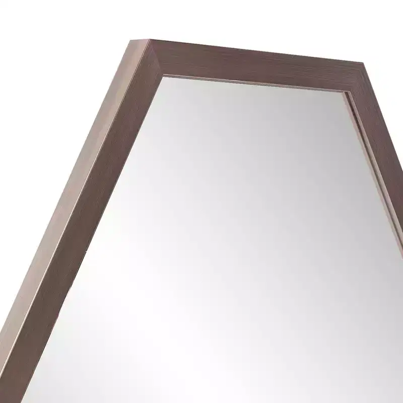 Hexagonal Wall Mirror with Graphite Foil Frame, Modern Industrial Decor, 30