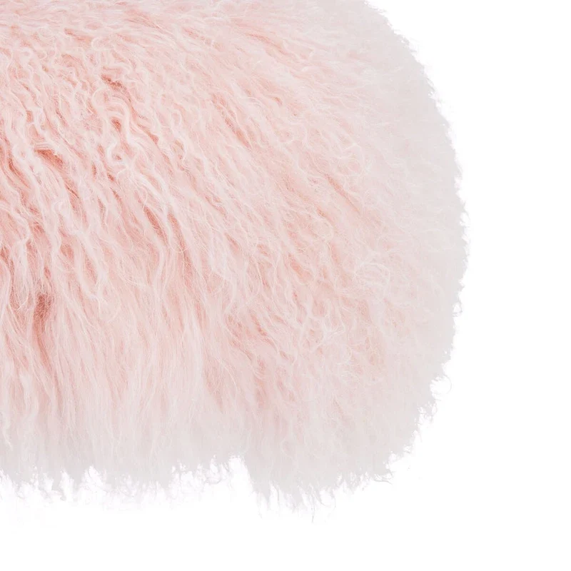 Gaetane Sheepskin Ottoman with Acrylic Legs