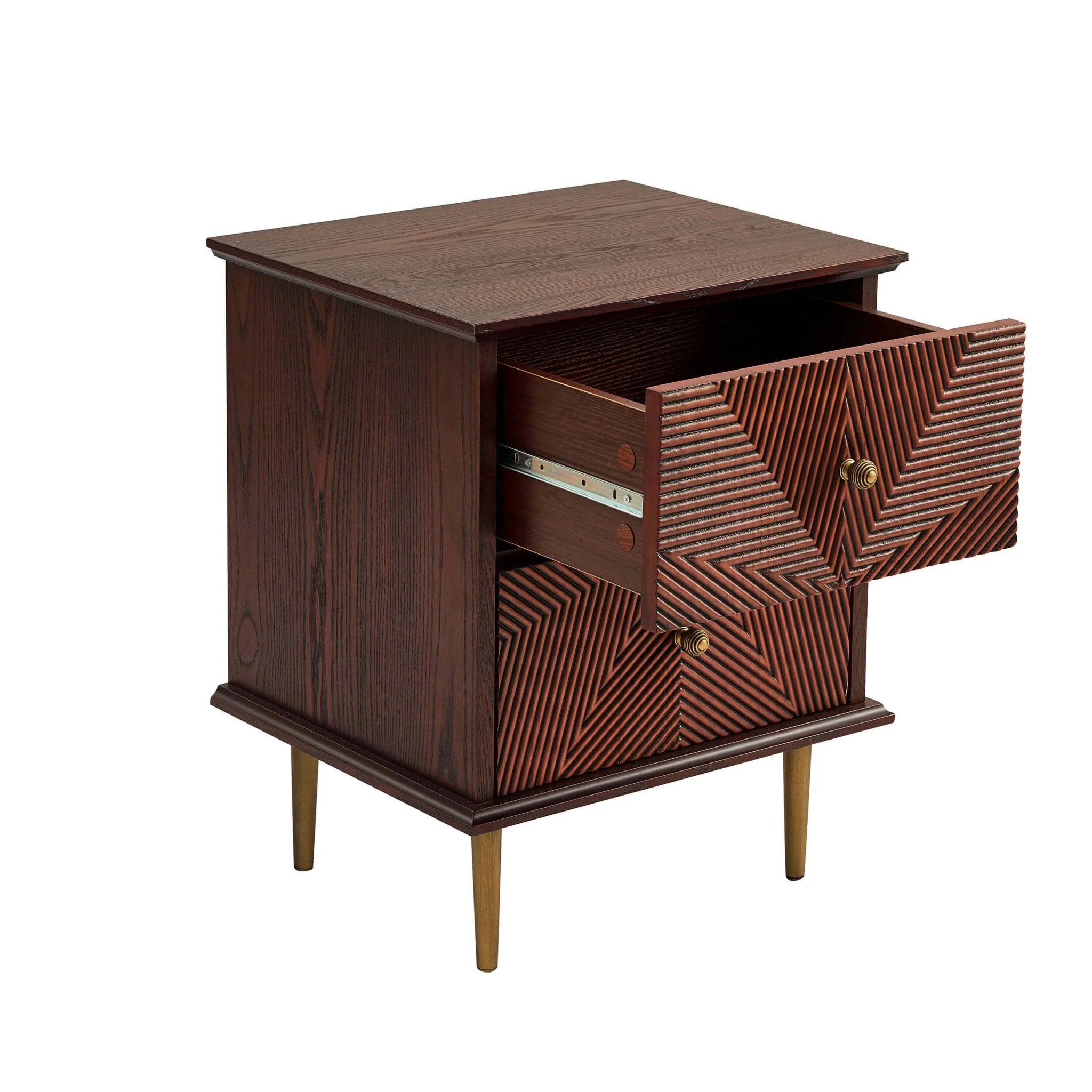 2 Drawer Bedside Table - Mahogany