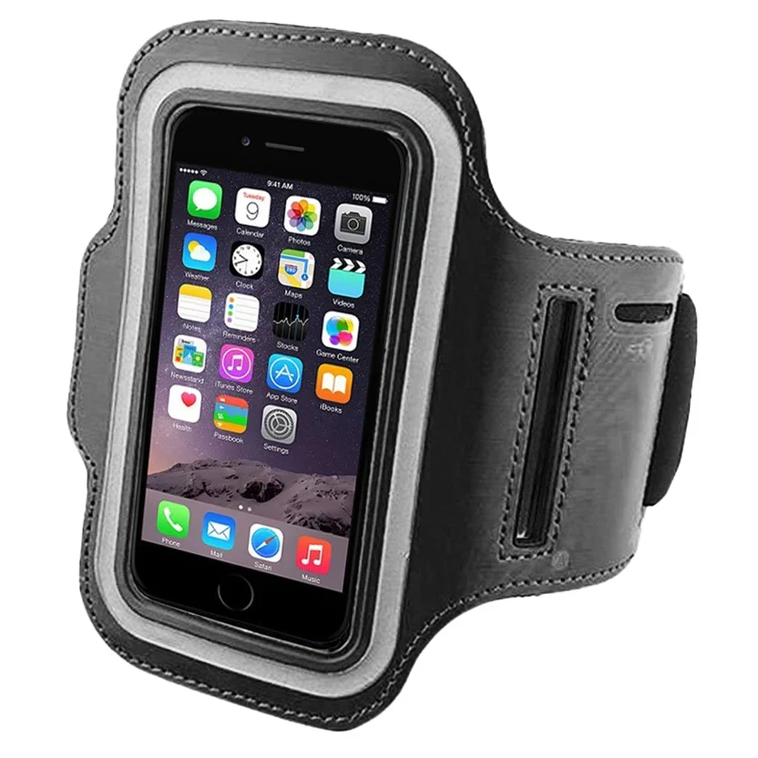 Waterproof Sports Armband Phone Holder ¨C Elastic neoprene sleeve, reflective strips, fits up to 7 phones, touch-screen compatible ¨C ideal for running & gym