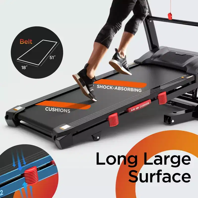 5.0HP Folding Treadmill for Home Office w/ 20Auto Incline, 300lbs Capacity Treadmill, 12MPH Fast Speed, 71 Programs, APP Enabled for Running Walking