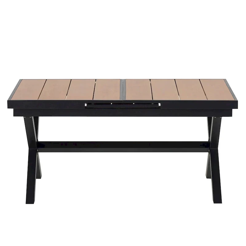 7-Piece Outdoor Extendable Dining Set with Extendable Table and 6 Armrest Chair