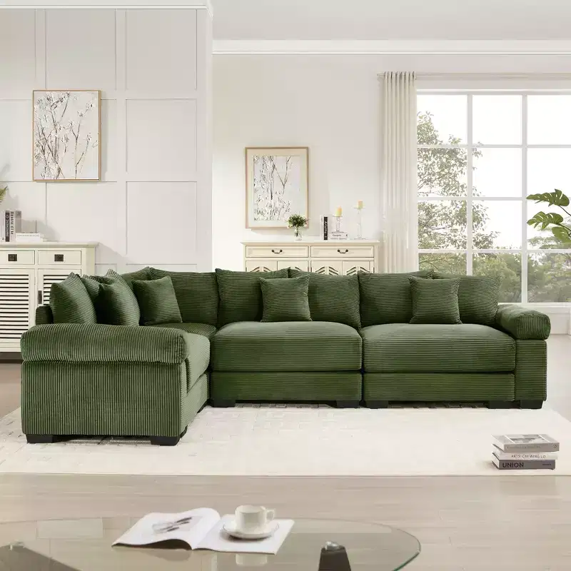 Oversized Cloud Modular Sectional Couch,Convertible Sectional Couches Deep Seat Extra-Wide Armrests