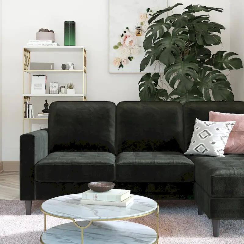 CosmoLiving by Cosmopolitan Strummer Reversible Sectional Sofa Couch