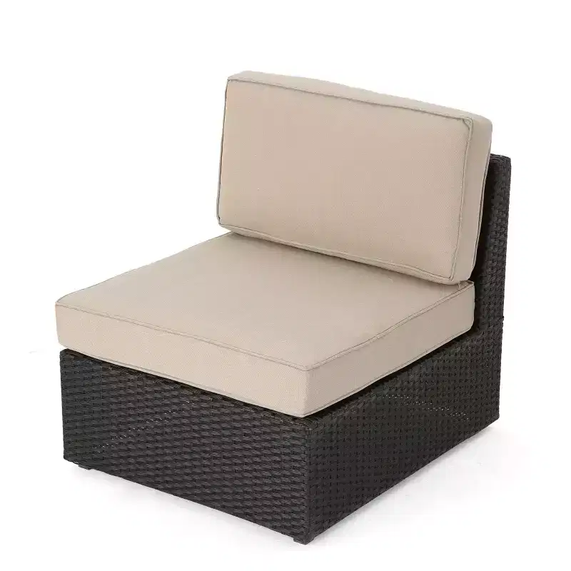 GDFStudio Felicity Outdoor Wicker 7 Seater Sectional Sofa Chat Set with Cushions