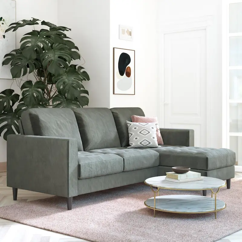 CosmoLiving by Cosmopolitan Strummer Reversible Sectional Sofa Couch
