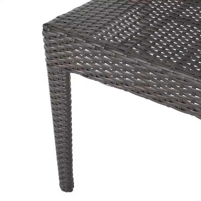 GDFStudio Holmes 5 Piece Outdoor Wicker Dining Set with Round Table and Umbrella Hole