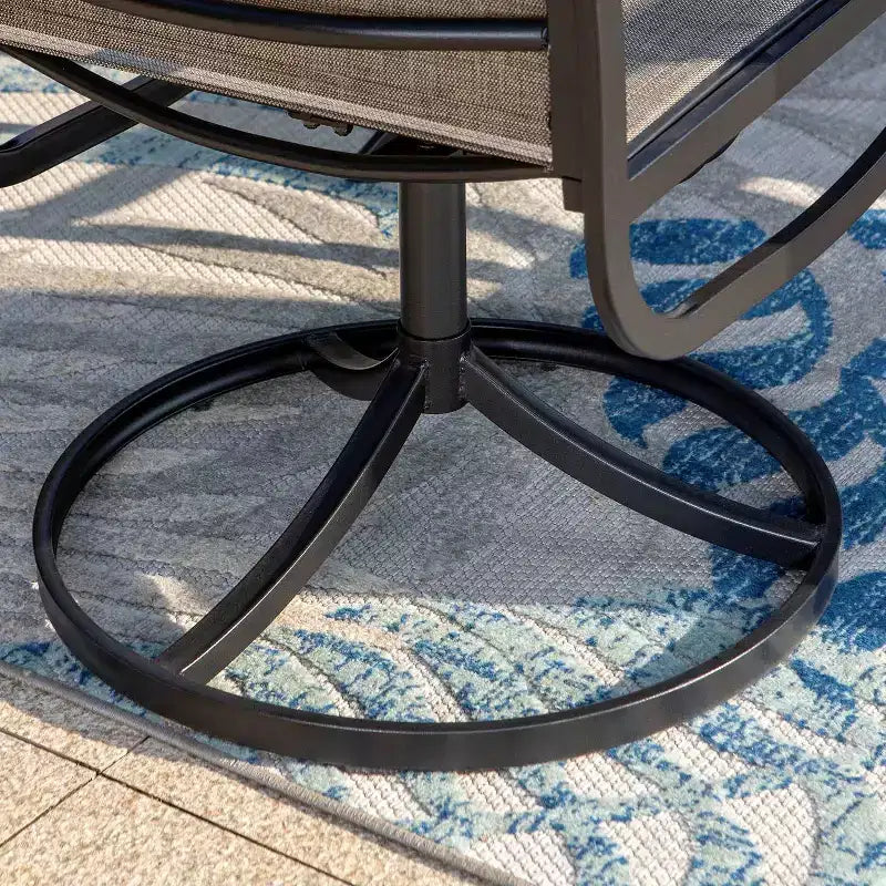 7pc Outdoor Dining Set with Faux Wood Table Top & 1.6" Umbrella Hole & Swivel Chairs - Captiva Designs