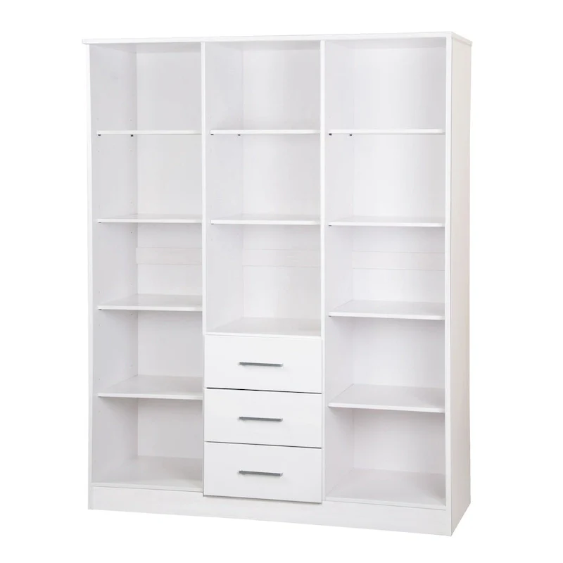 3-Door Solid Pine Wood Wardrobe Armoire, 72