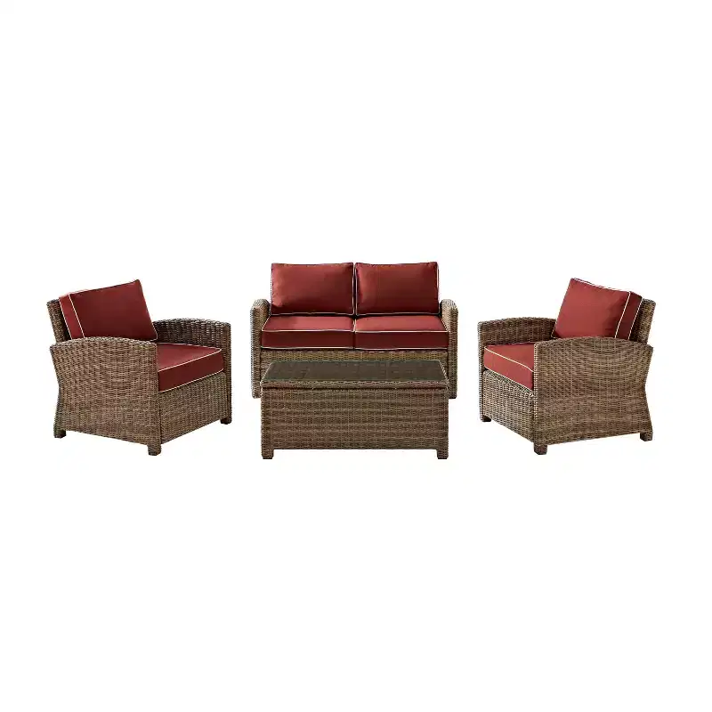 Bradenton 4pc Outdoor Wicker Conversation Set - Crosley