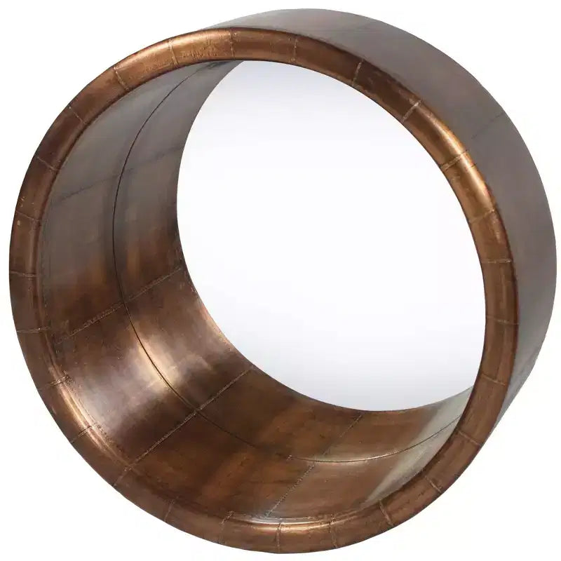 21 Copper Round Metal Framed Accent Mirror