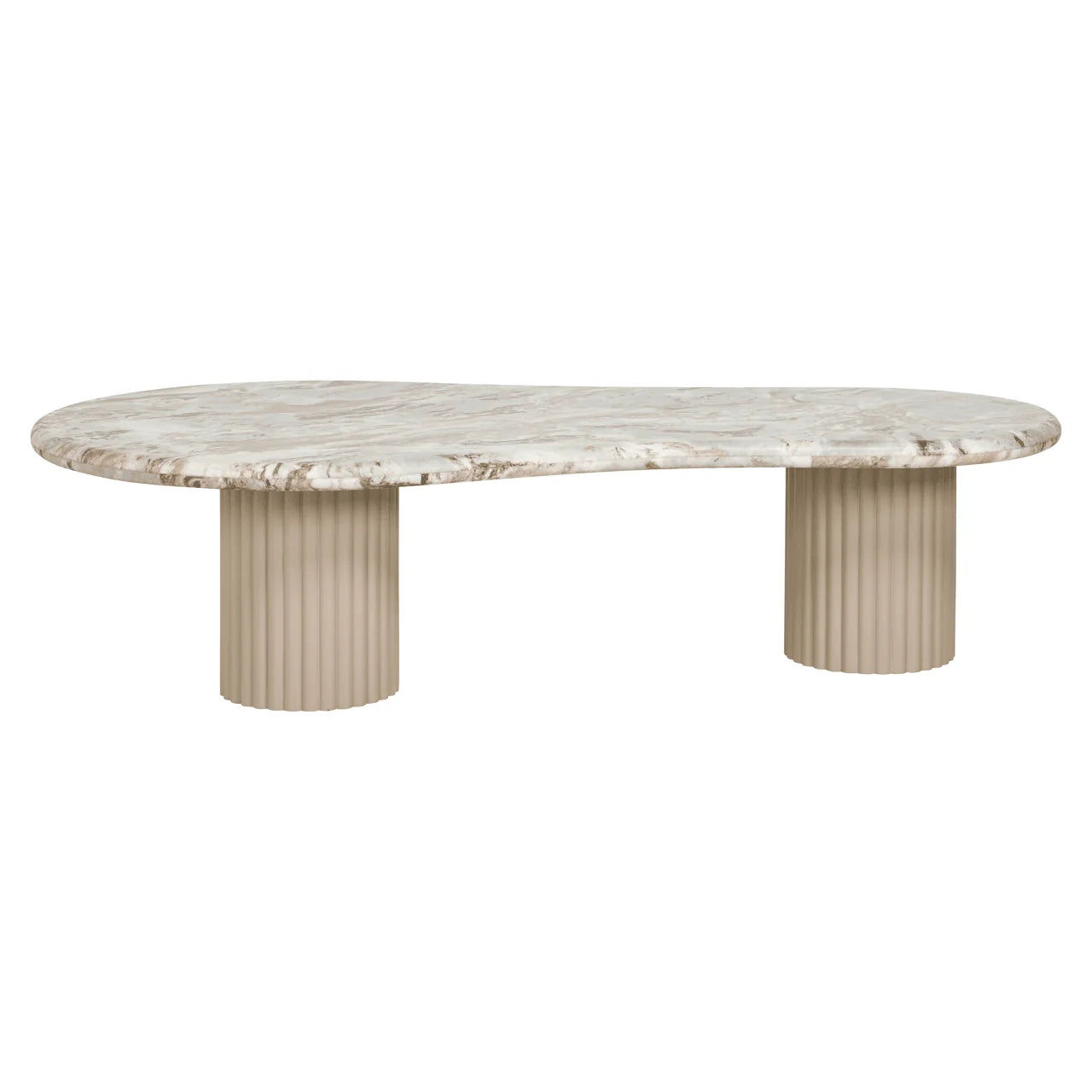 Pebble Shaped Marble Top Coffee Table